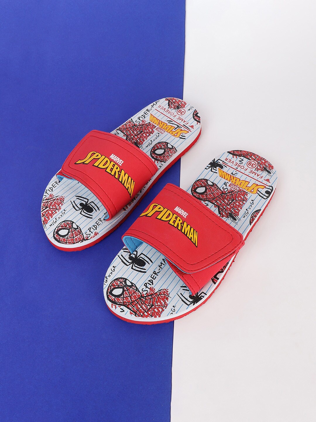 

Fame Forever by Lifestyle Boys White & Red Printed PU Flip Flops