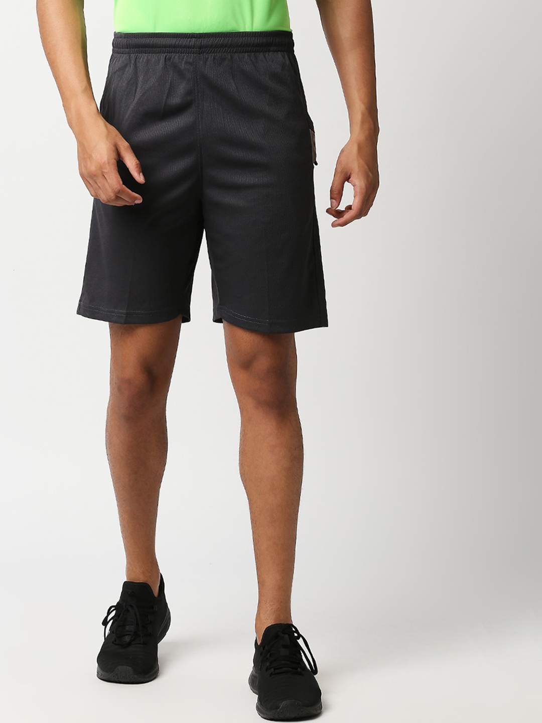 

Black Panther Men Grey Striped Running Sports Shorts