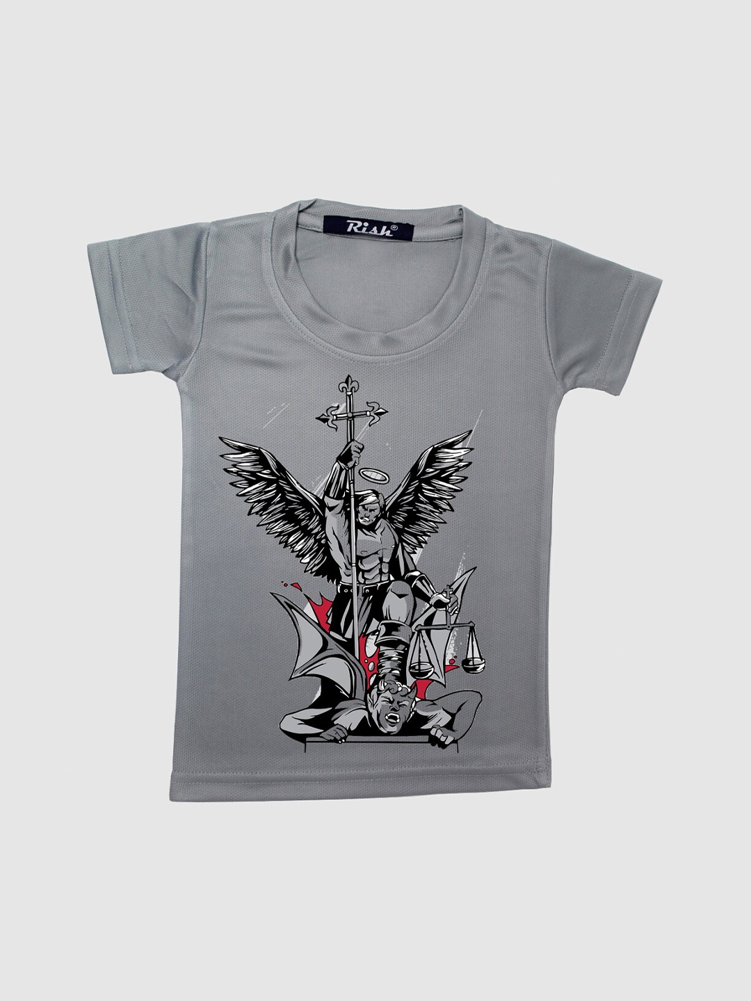 

RISH Kids Grey St. Micheal Printed T-shirt
