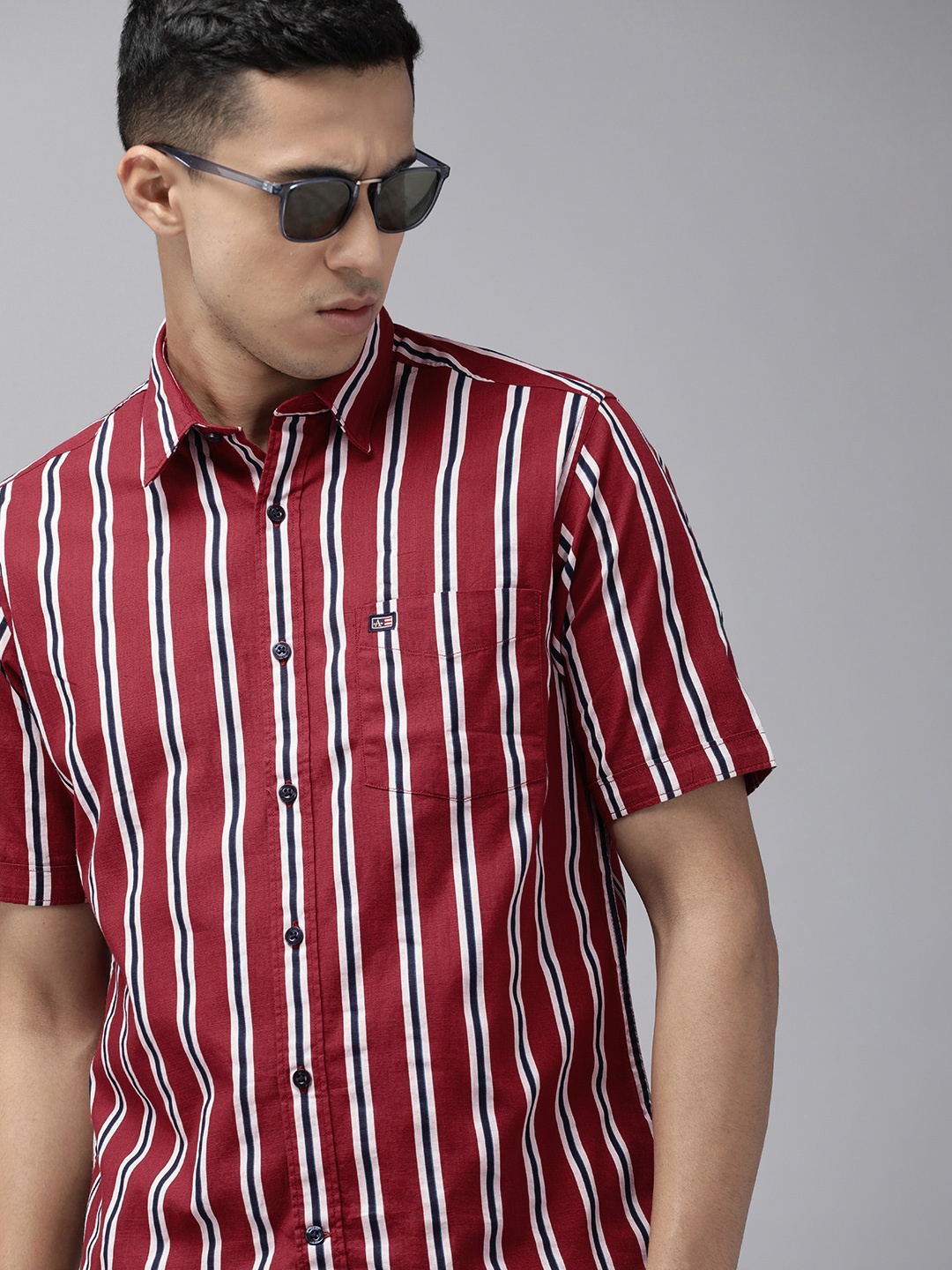 

Arrow Sport Men Pure Cotton Striped Casual Shirt, Brown