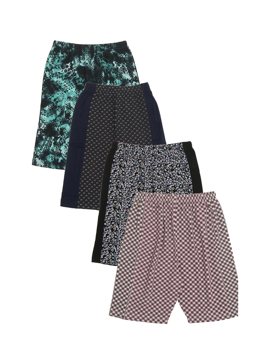 

OLIVE MIST Boys Pack of 4 Printed Outdoor Cotton Shorts, Multi
