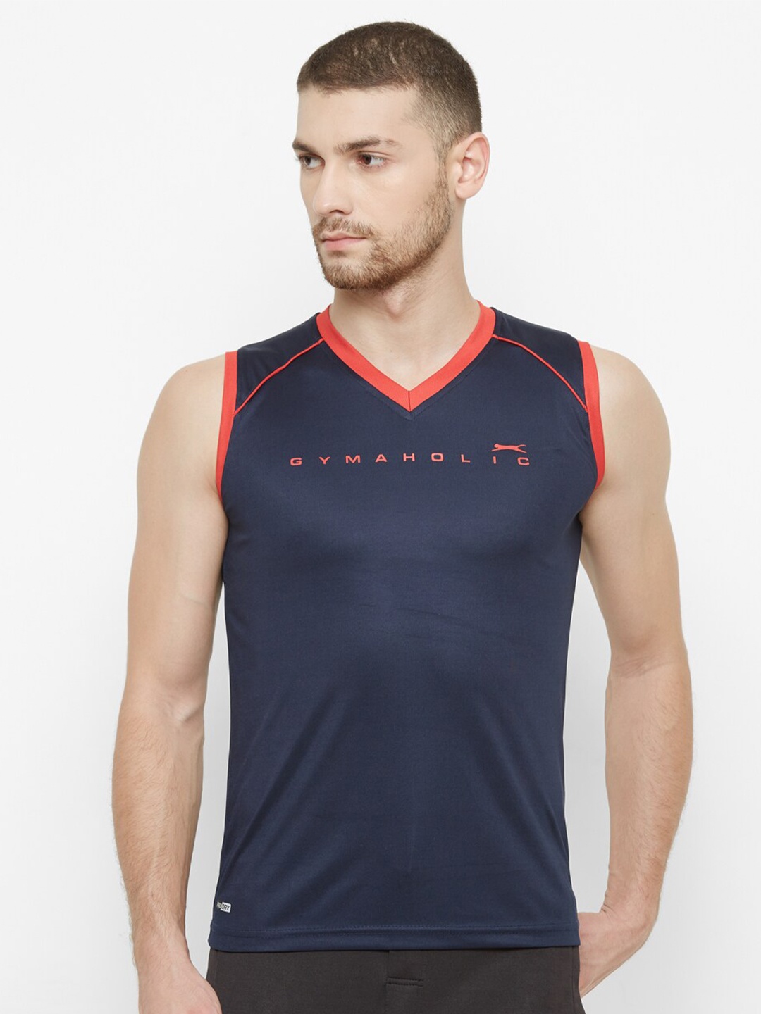 

Black Panther Men Navy Blue Typography Printed V-Neck T-shirt