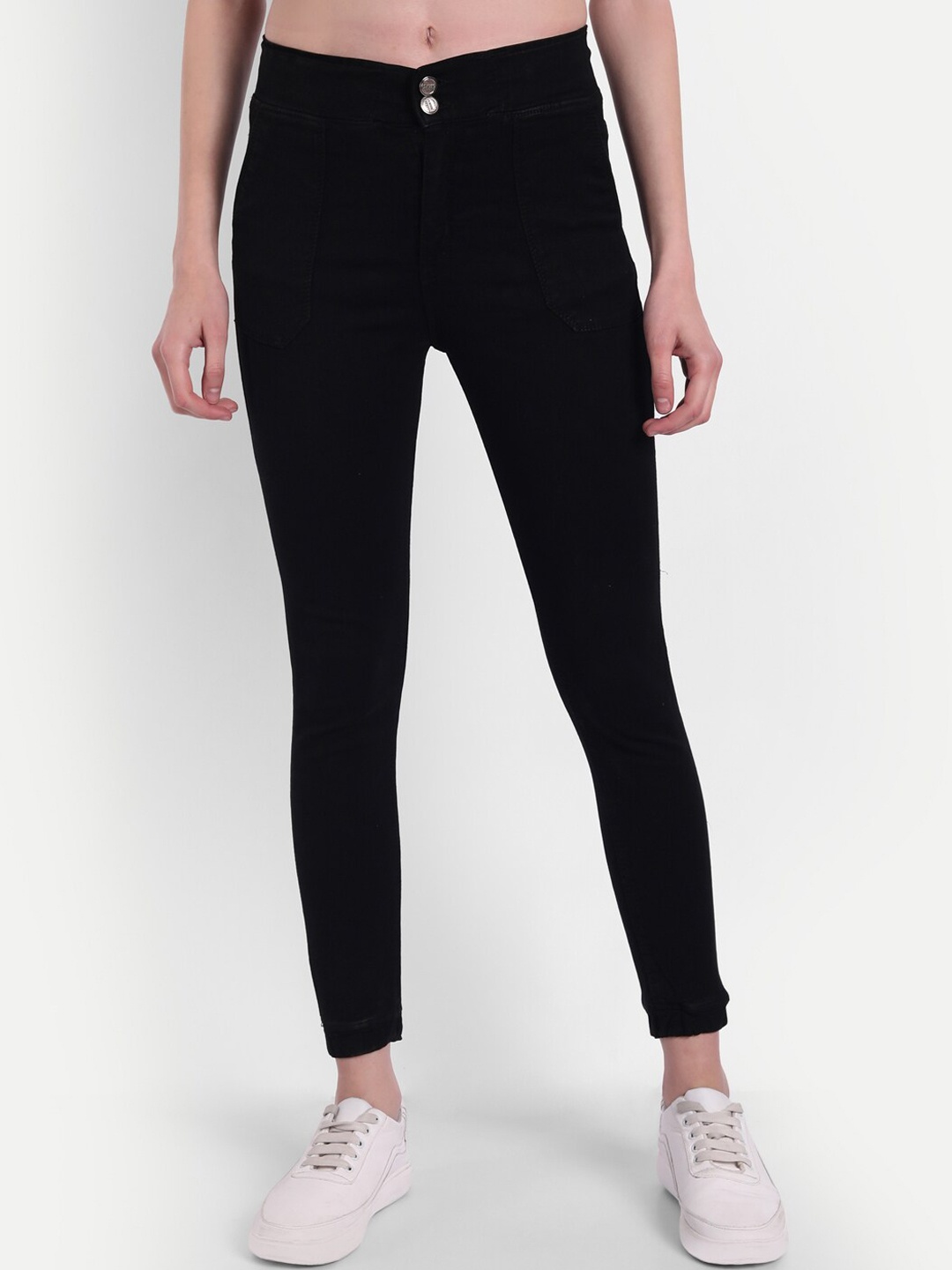 

Next One Women Black Solid Skinny Fit High-Rise Stretchable Jeans
