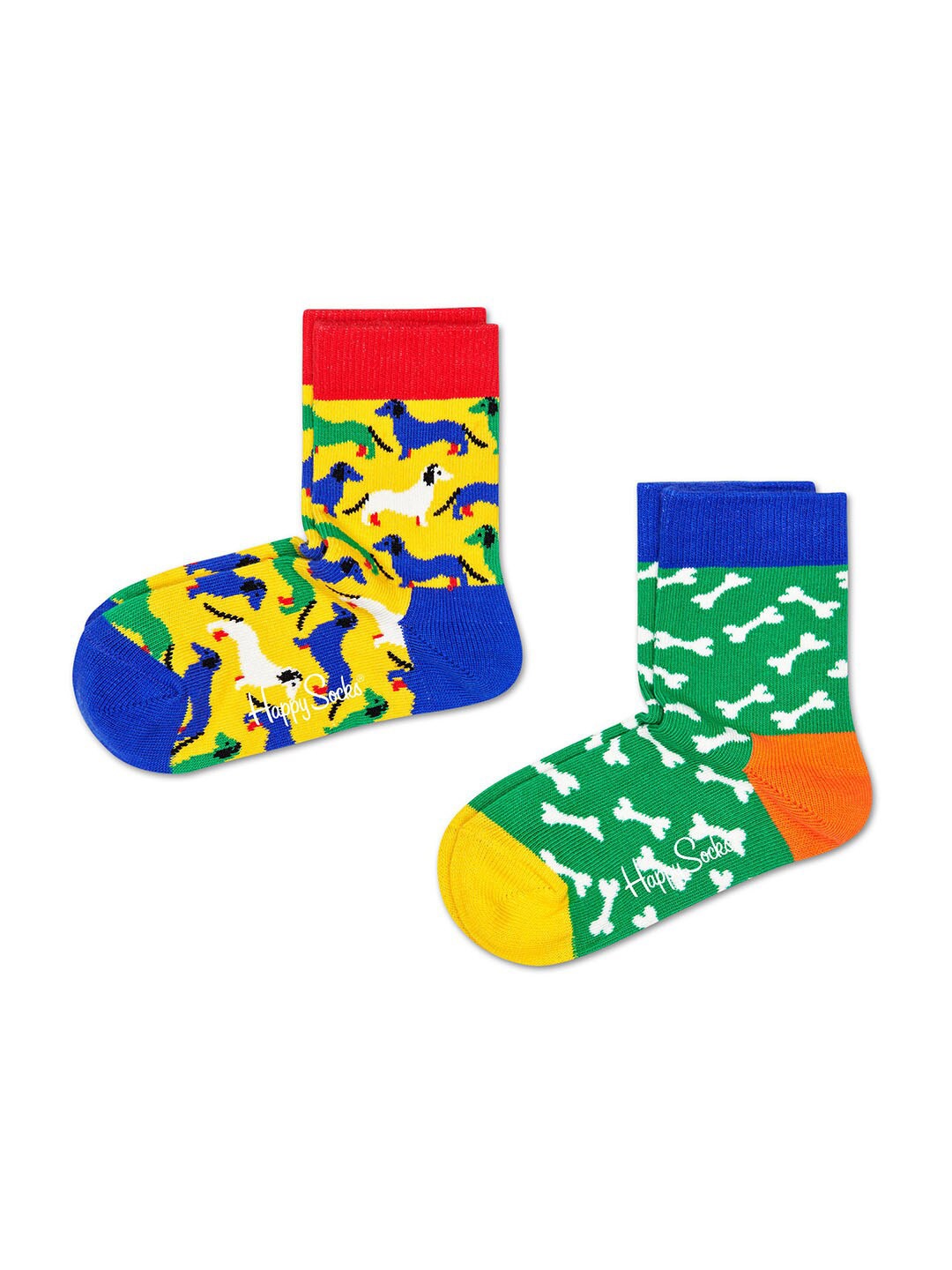 

Happy Socks Pack Of 2 Multicoloured Printed Dog Socks, Multi