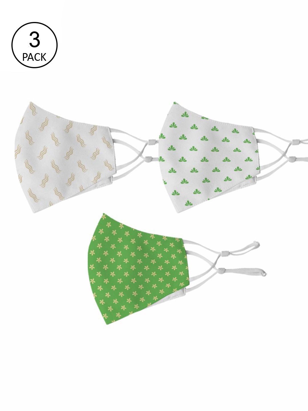 

Crazy Corner Unisex Pack Of 3 Printed Outdoor Cloth Masks, Multi