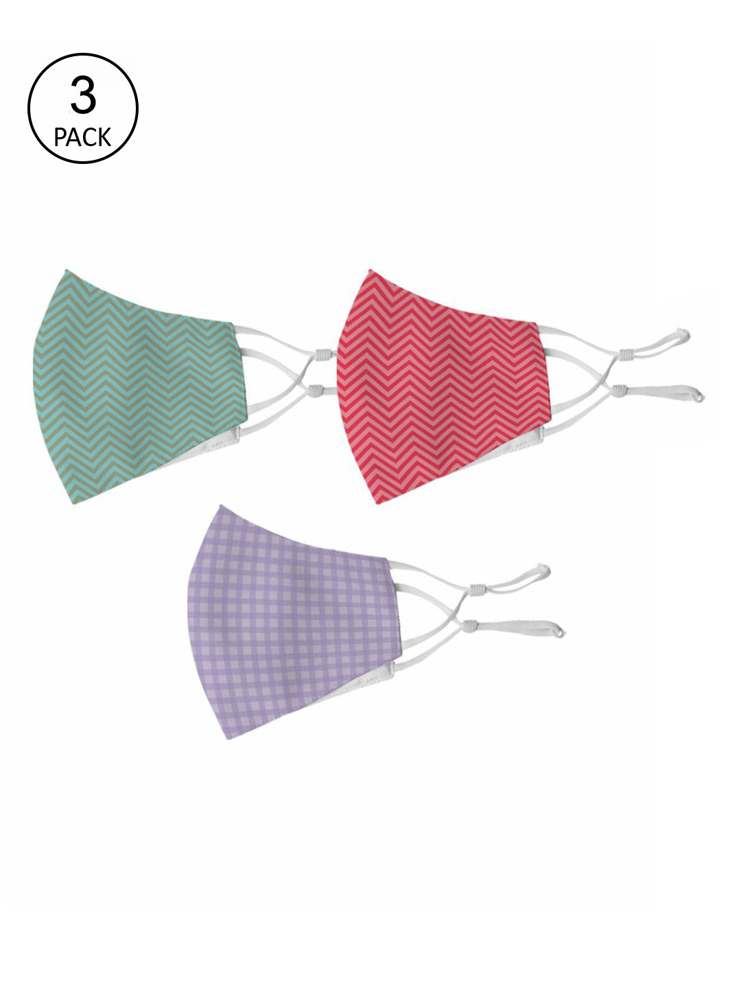 

Crazy Corner Unisex Pack Of 3 Printed 2-Ply Outdoor Cloth Masks, Multi