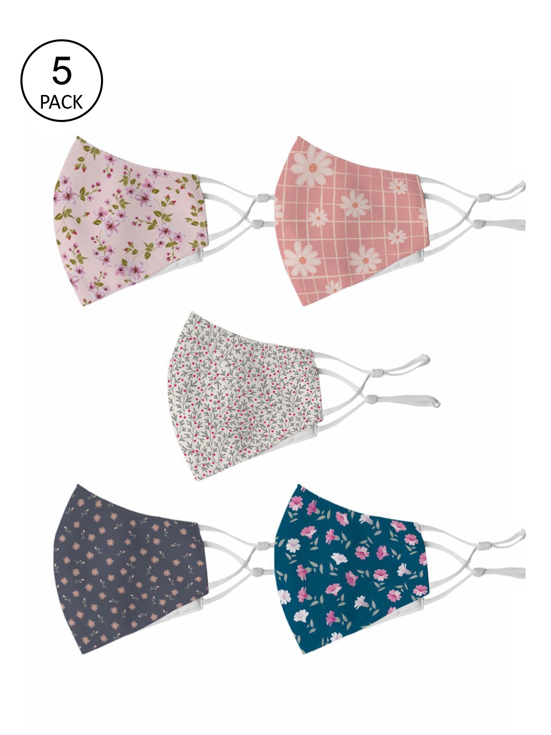 

Crazy Corner Unisex Pack Of 5 Printed Outdoor Cloth Masks, Multi