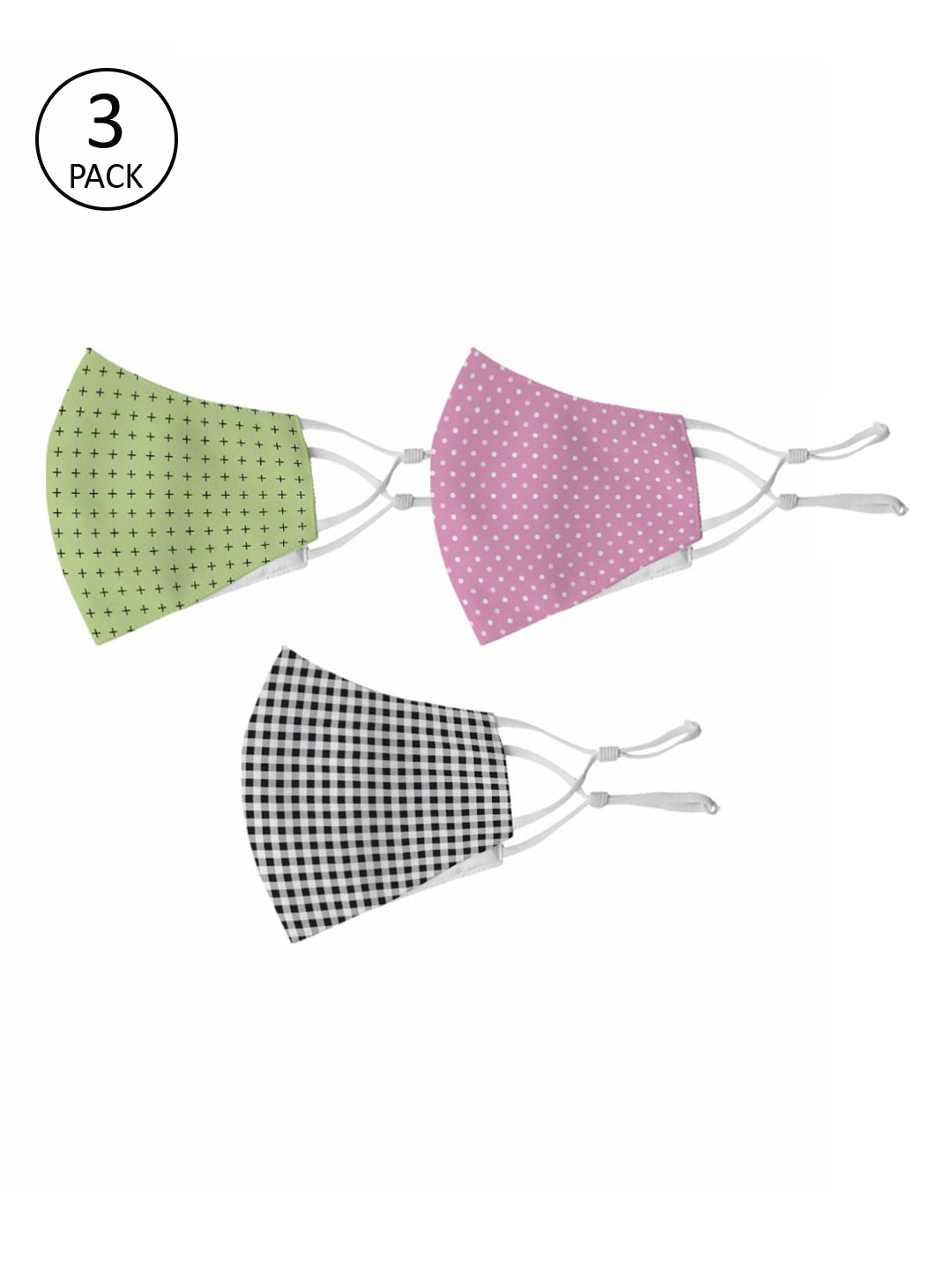 

Crazy Corner Unisex Pack Of 3 Printed 2-Ply Outdoor Cloth Masks, Multi
