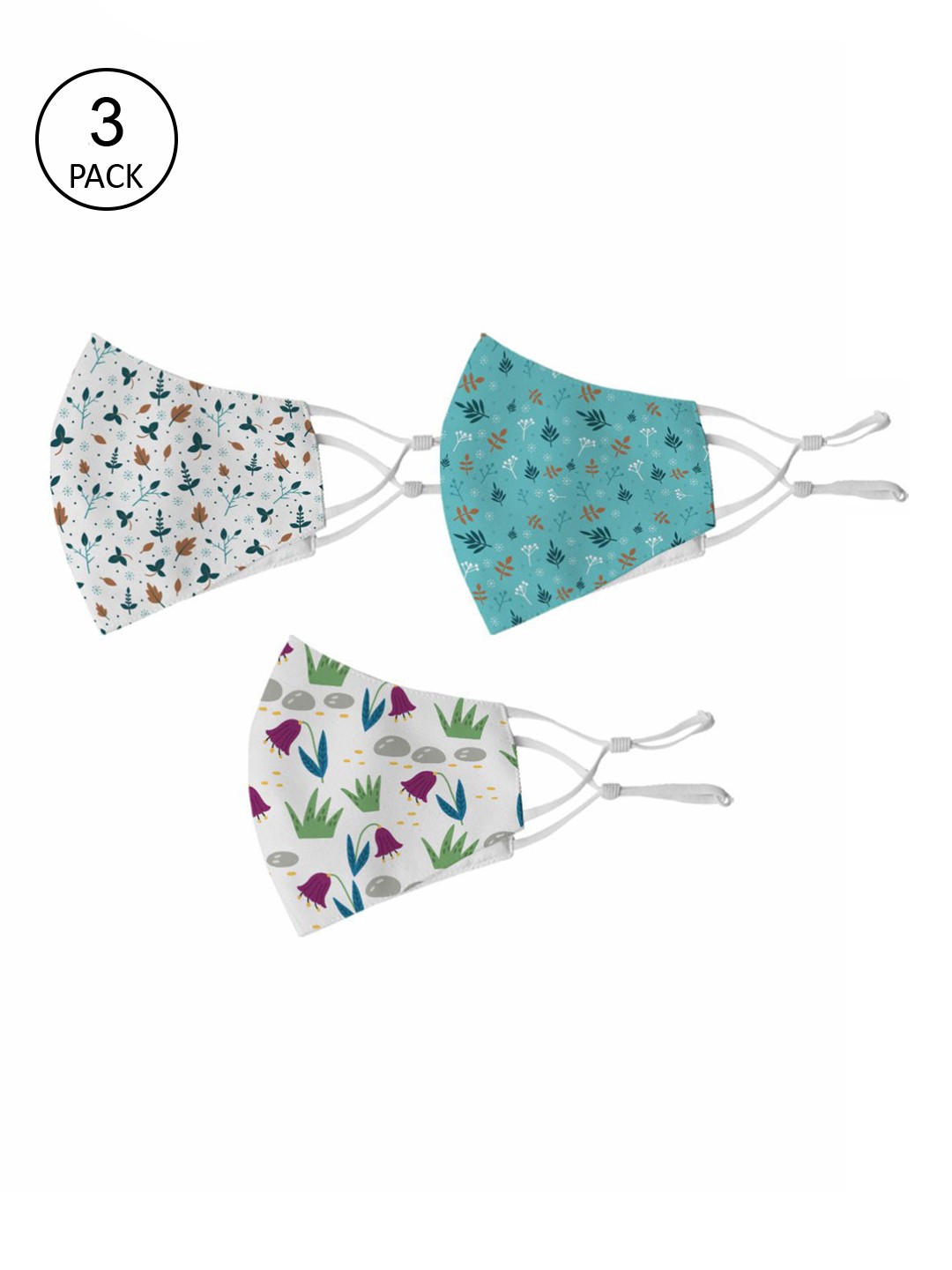 

Crazy Corner Unisex Multicolored Pack Of 3 Printed 2-Ply Outdoor Cloth Masks, Multi