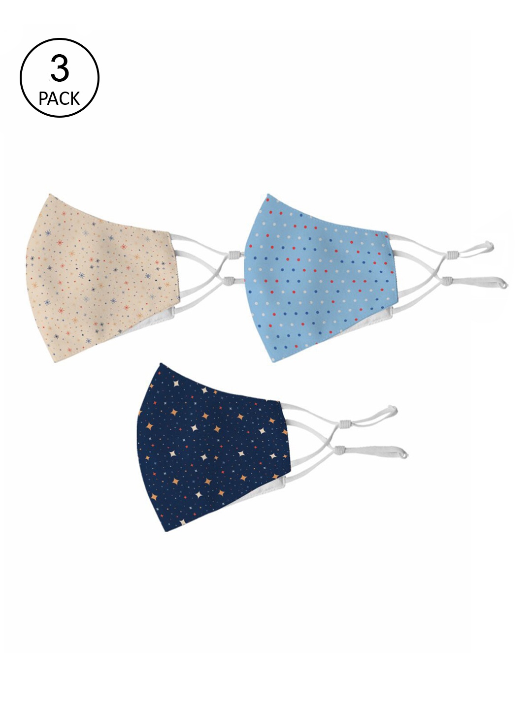 

Crazy Corner Unisex Pack Of 3 Printed 2-Ply Outdoor Cloth Masks, Multi