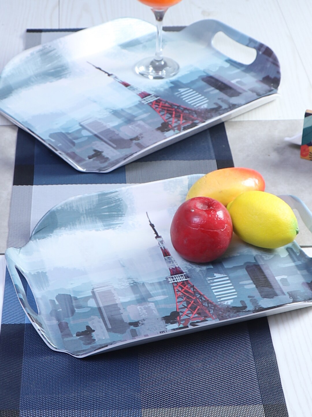 

CDI Set of 2 Blue Melamine Serving Tray
