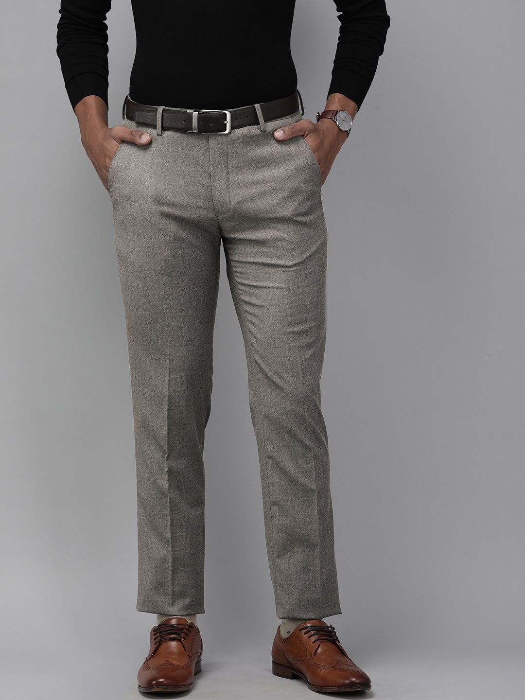 

Van Heusen Men Grey Slim Fit Trousers