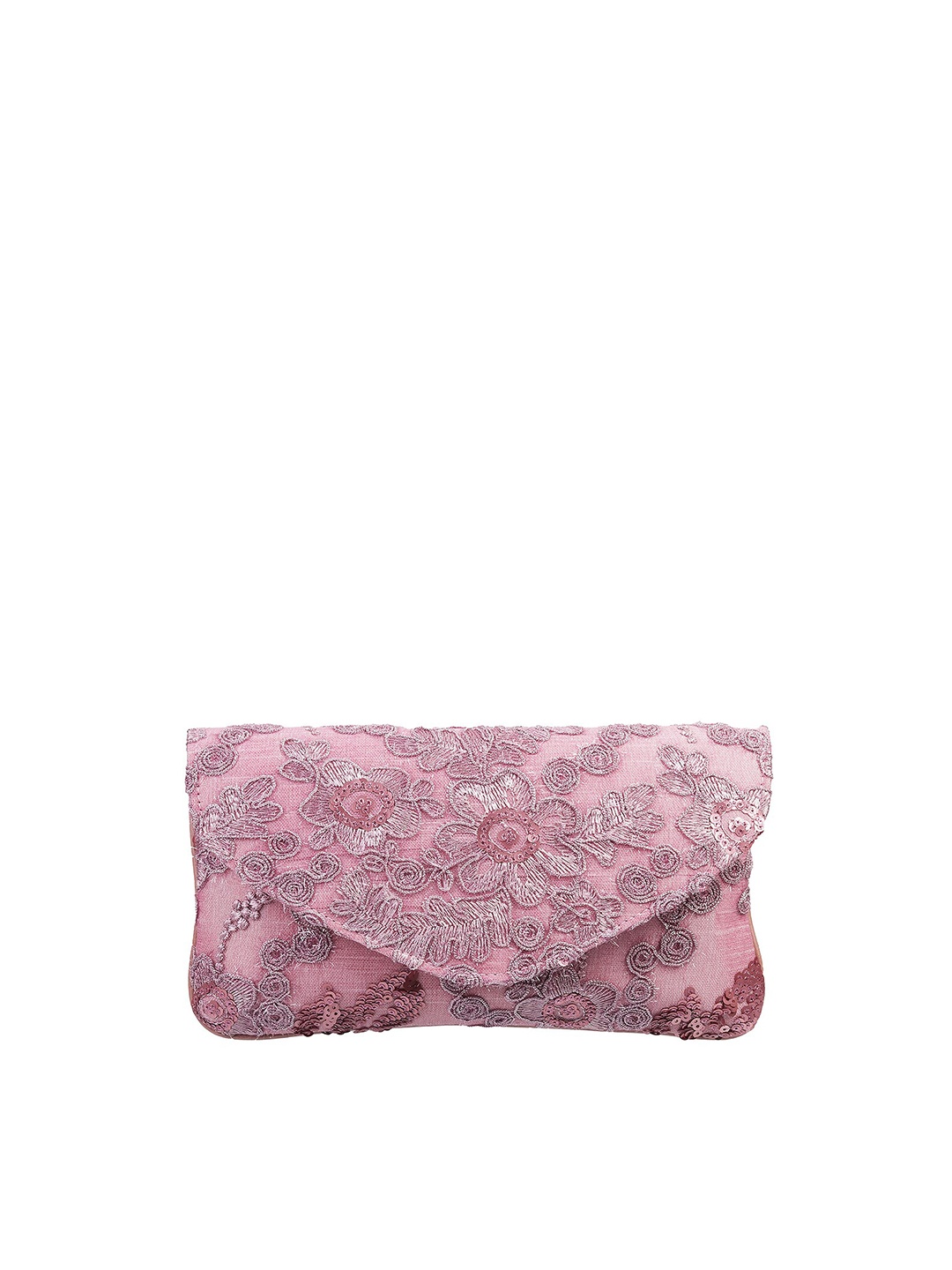 

Mochi Pink Embroidered Envelope Clutch