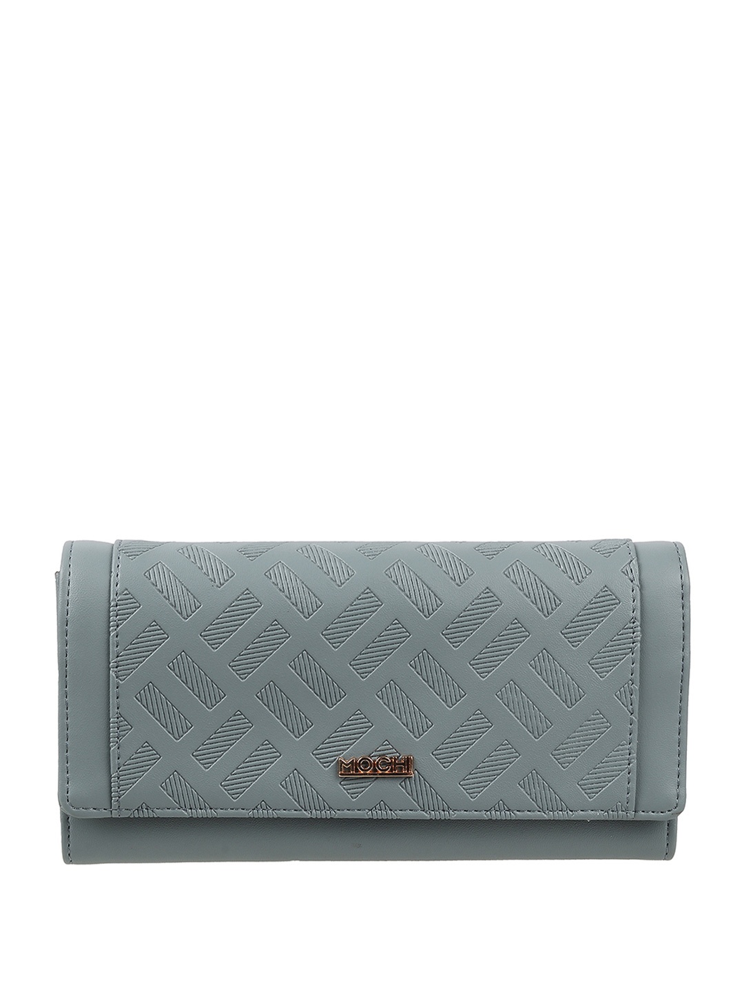 

Mochi Women Geometric Textured Envelope Wallet, Blue