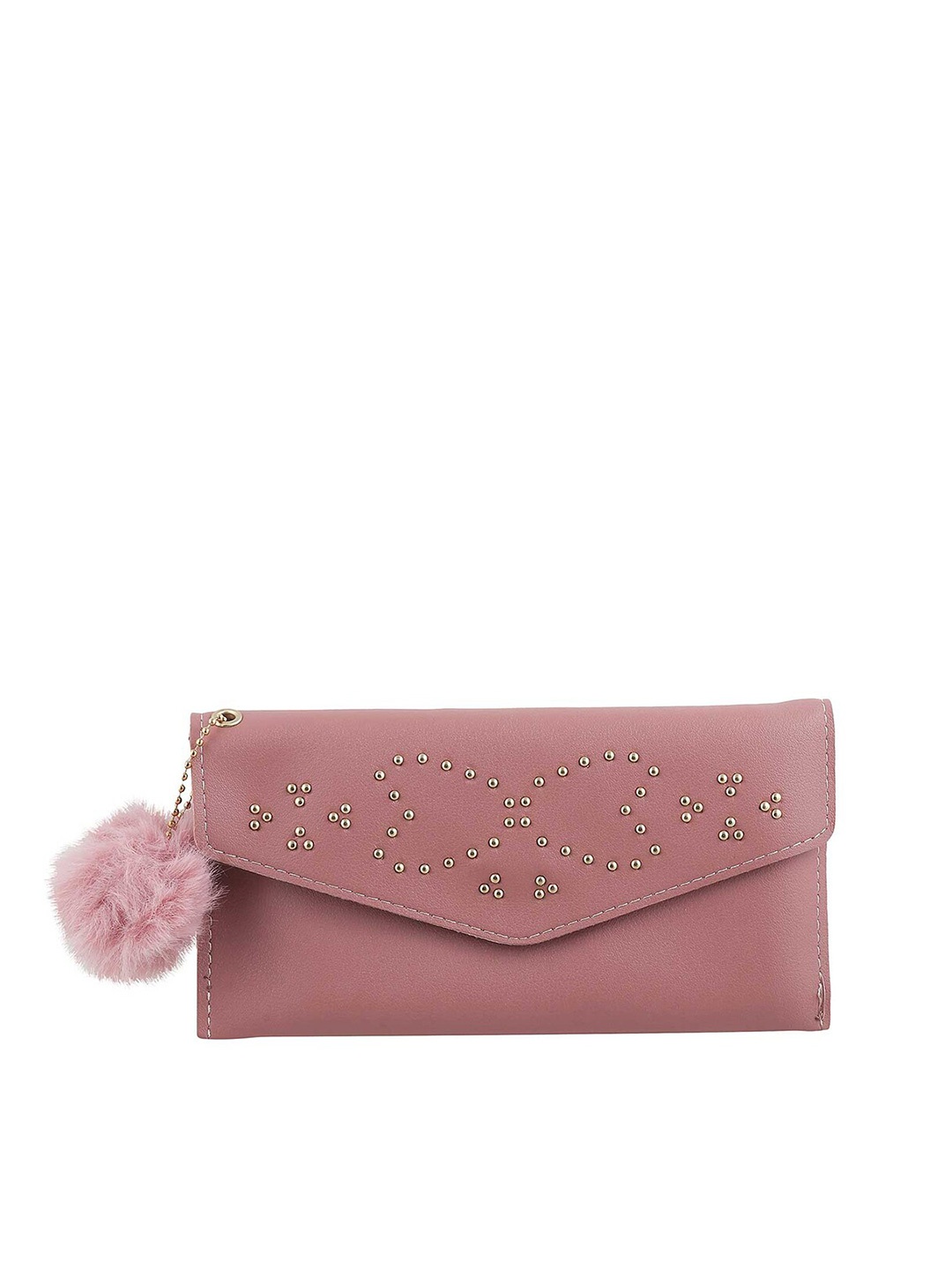 

WALKWAY by Metro Peach-Coloured Embellished Envelope Clutch