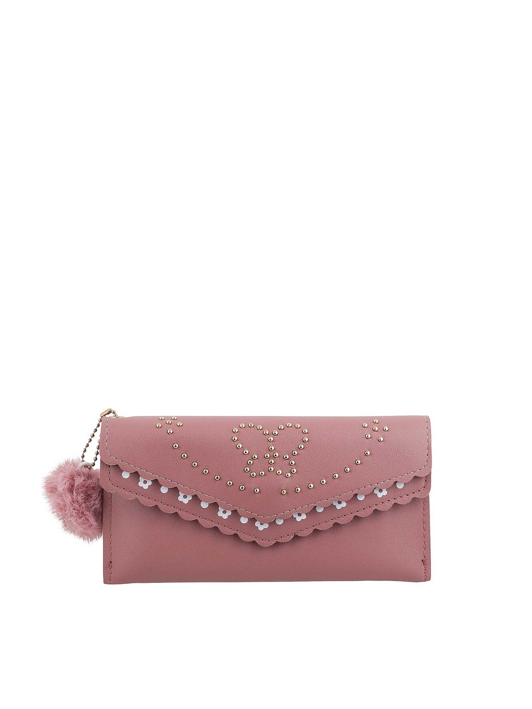 

WALKWAY by Metro Peach-Coloured Embellished Envelope Clutch