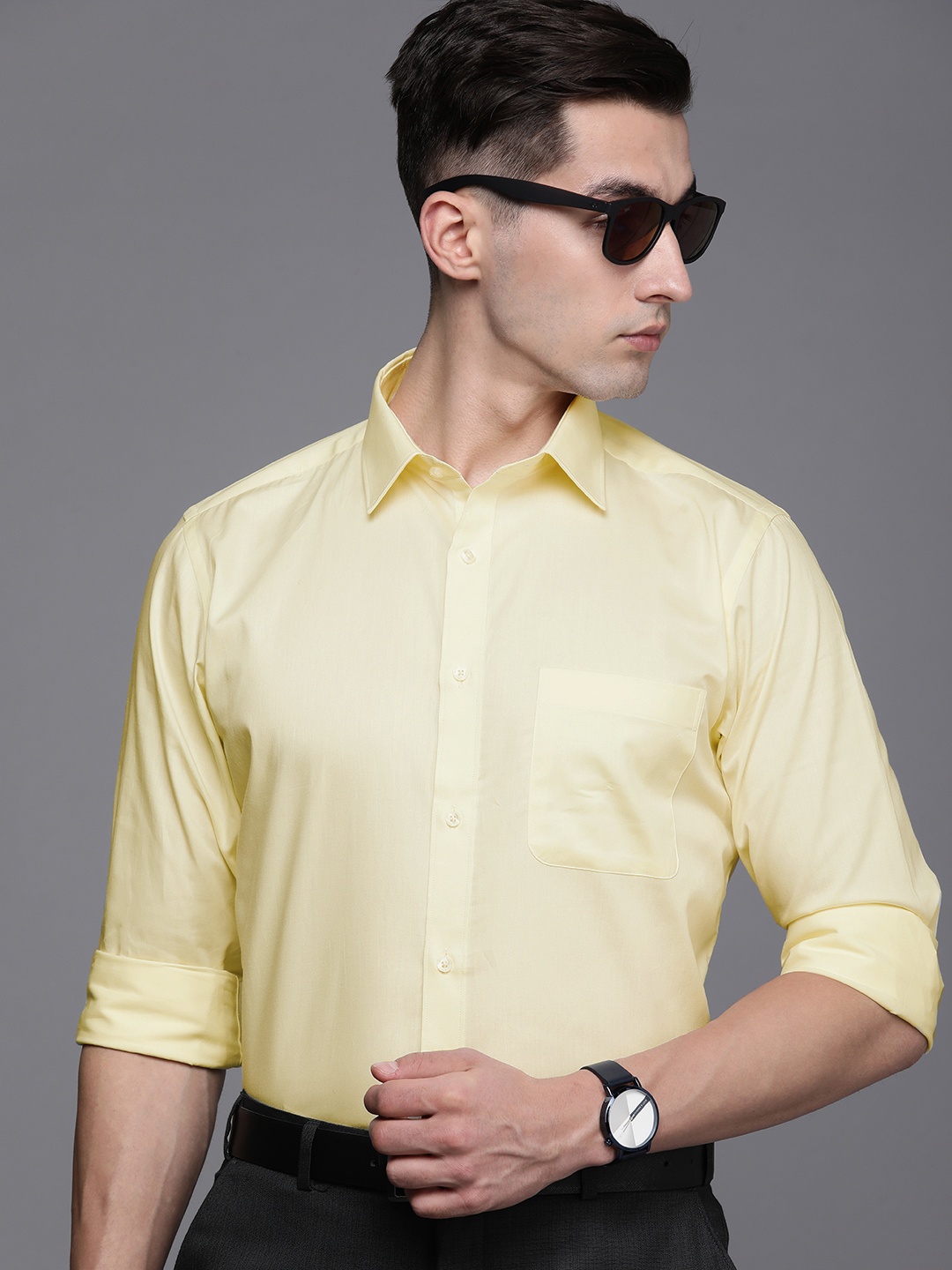 

Raymond Men Yellow Slim Fit Pure Cotton Formal Shirt