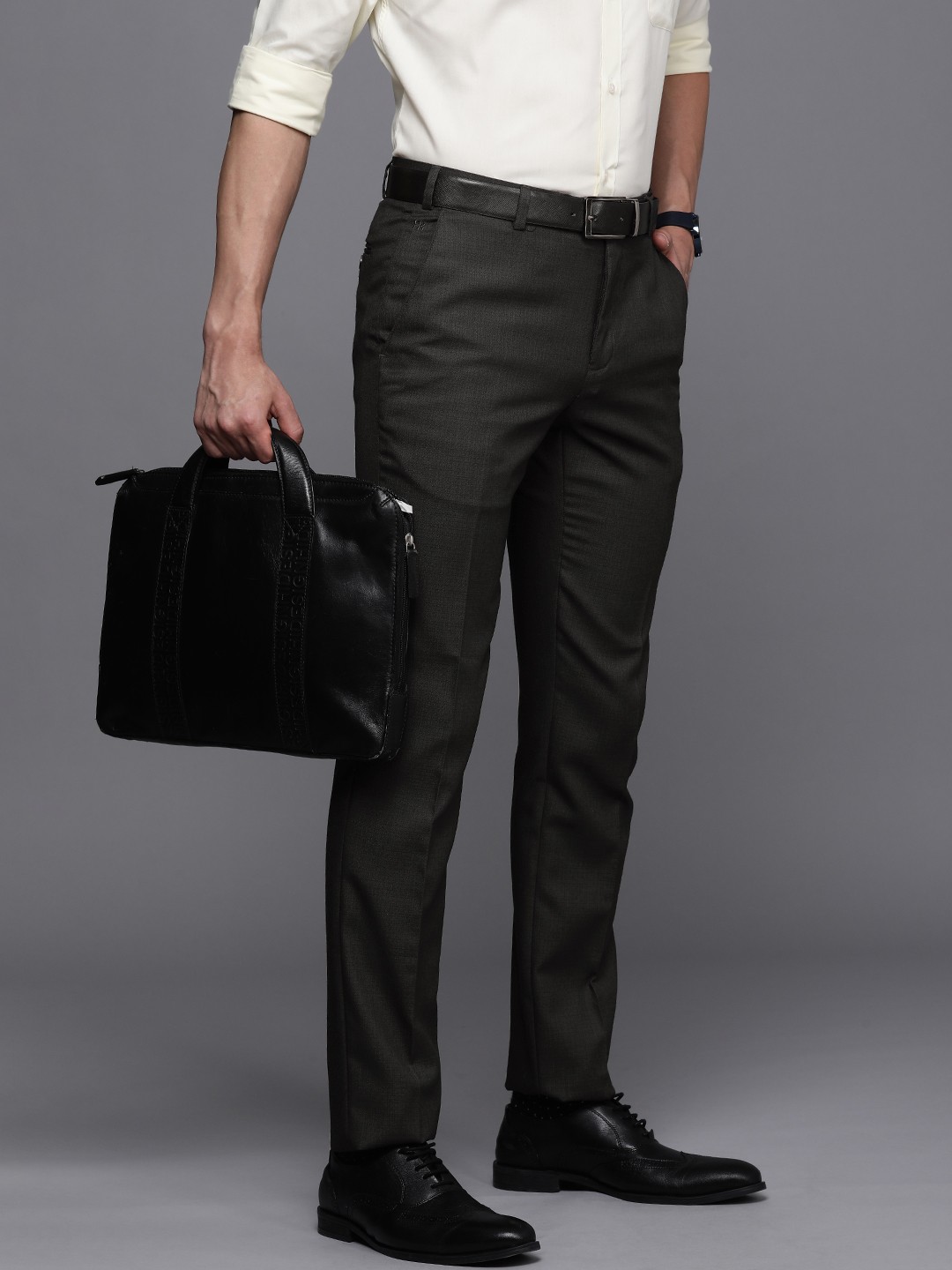 

Raymond Men Grey Slim Fit Trousers