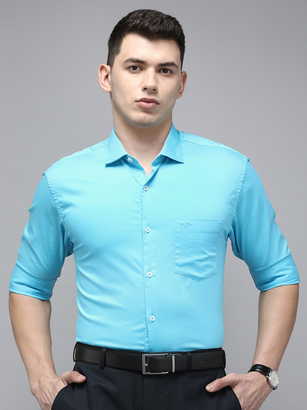 

Park Avenue Men Blue Slim Fit Pure Cotton Formal Shirt