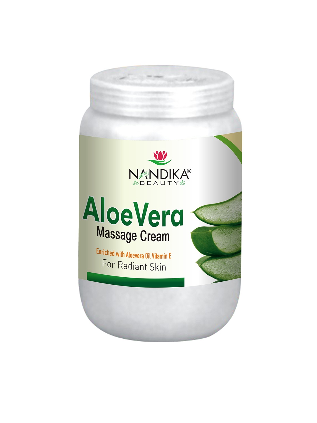 

NANDIKA BEAUTY Aloevera Massage Cream with Vitamin E 800 g, Green
