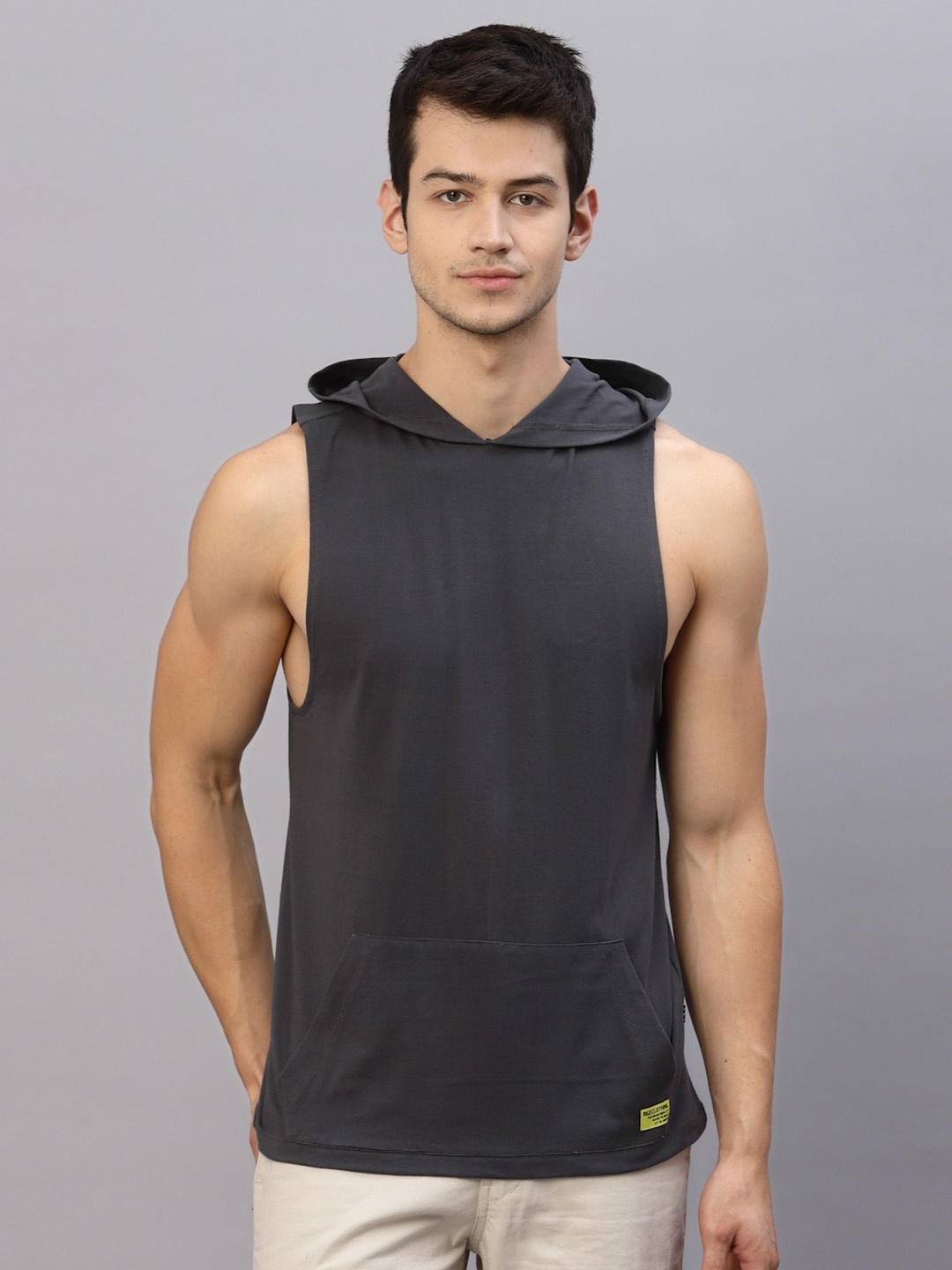 

Rigo Men Hooded With Kangaroo Innerwear Vests, Grey