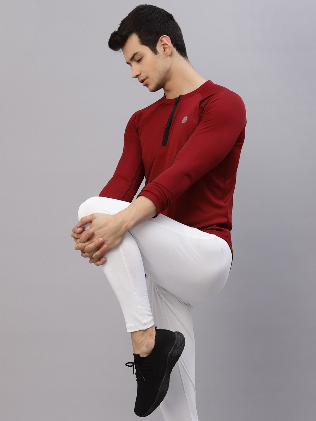 

Rigo Men Maroon Cotton Casual Active wear T-shirt
