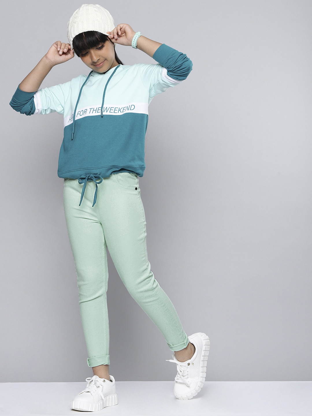 

HERE&NOW Girls Blue & Pack of 2 Stretchable Jeggings