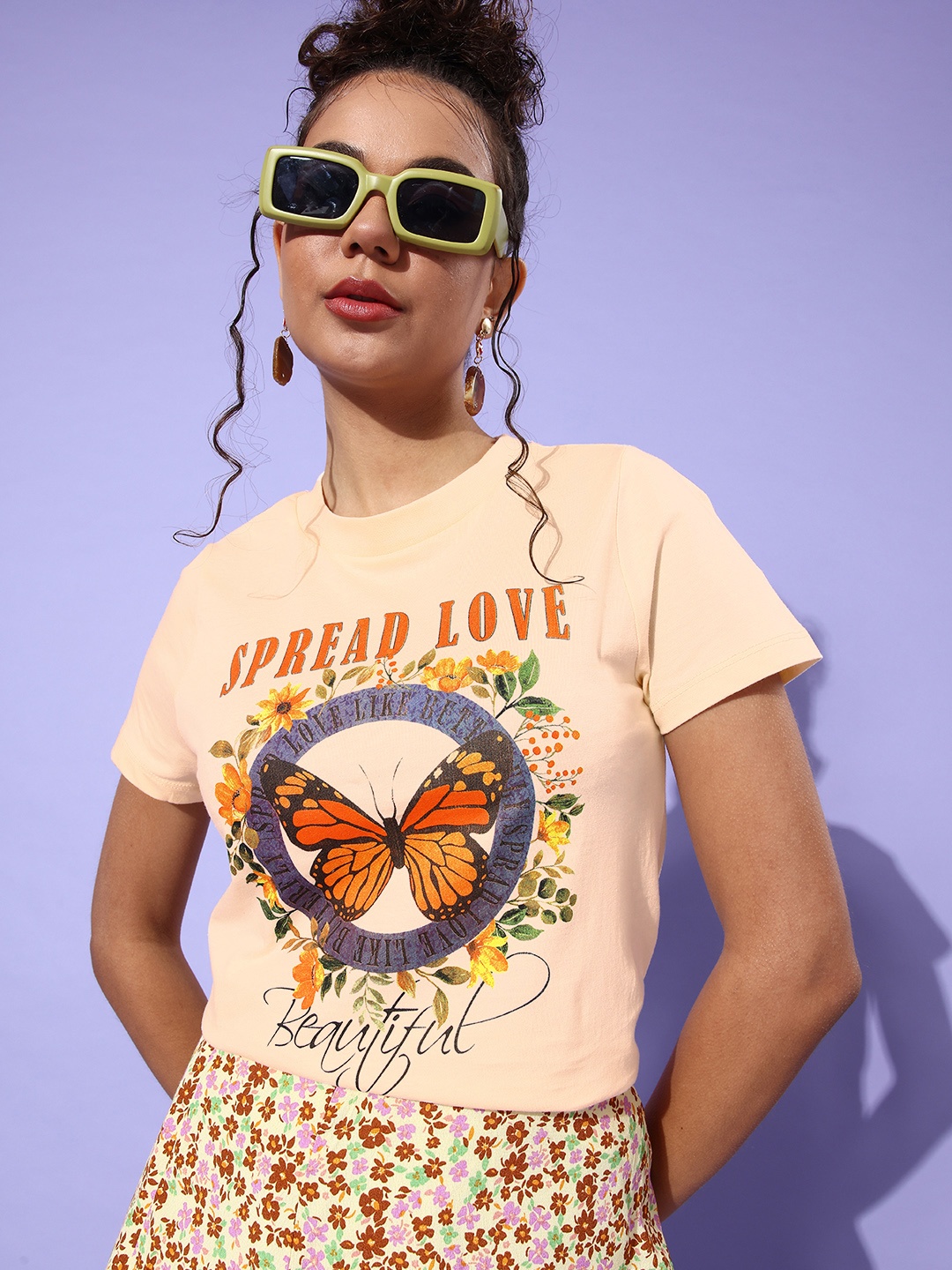 

Moda Rapido Women Charming Peach Graphic Seriously Silly Tshirt