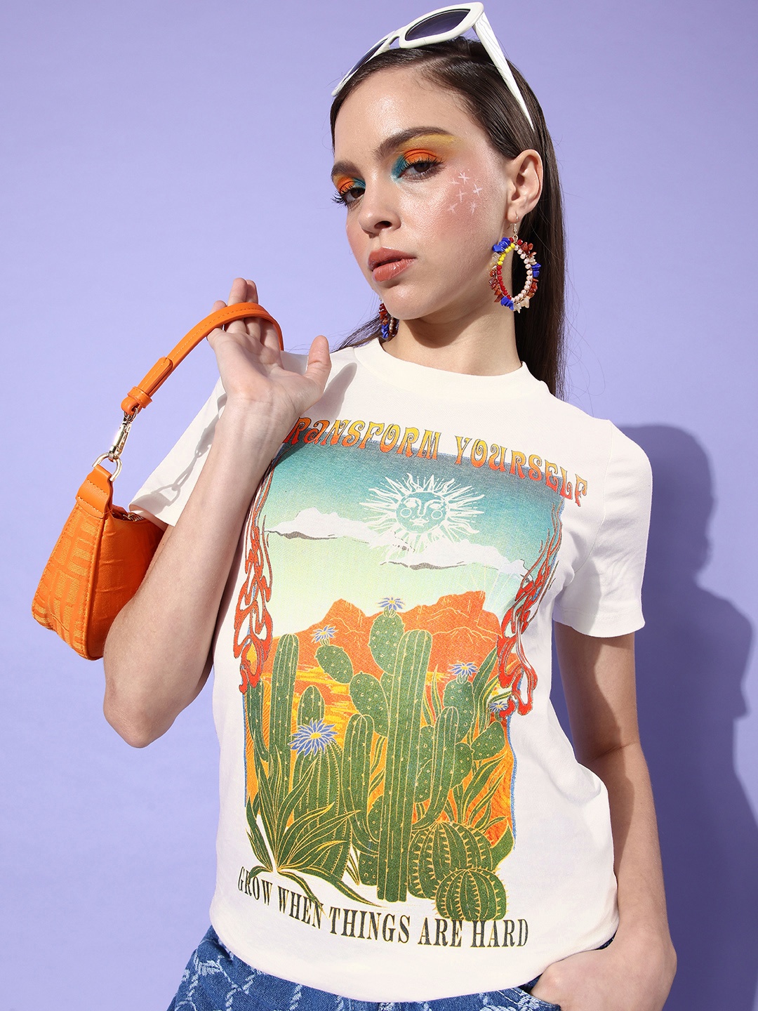 

Moda Rapido Women Classy White Graphic Seriously Silly Tshirt