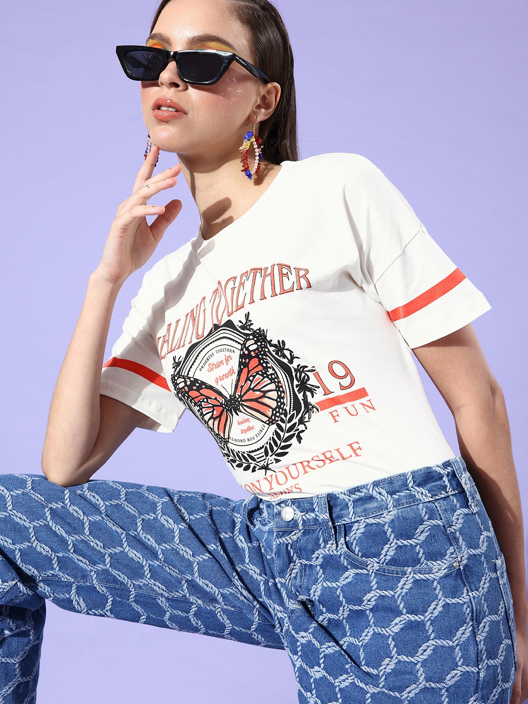 

Moda Rapido Women Classy White Graphic Seriously Silly Tshirt