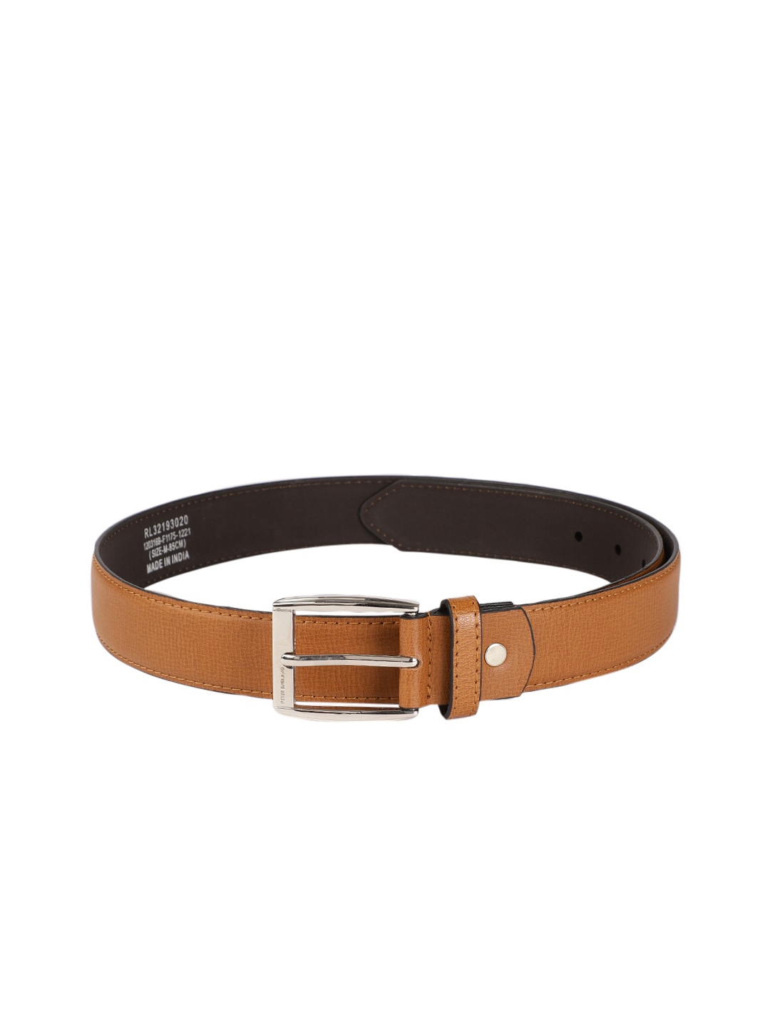 

Peter England Men Tan PU Formal Belt