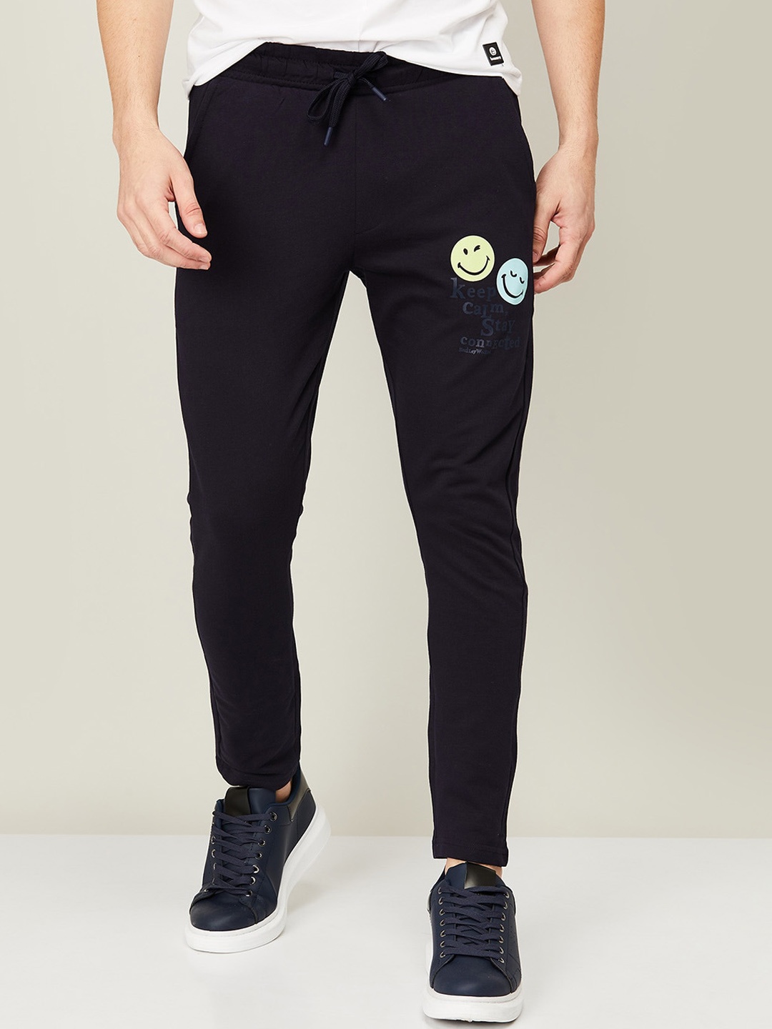 

SmileyWorld Men Navy Blue Solid Track Pants