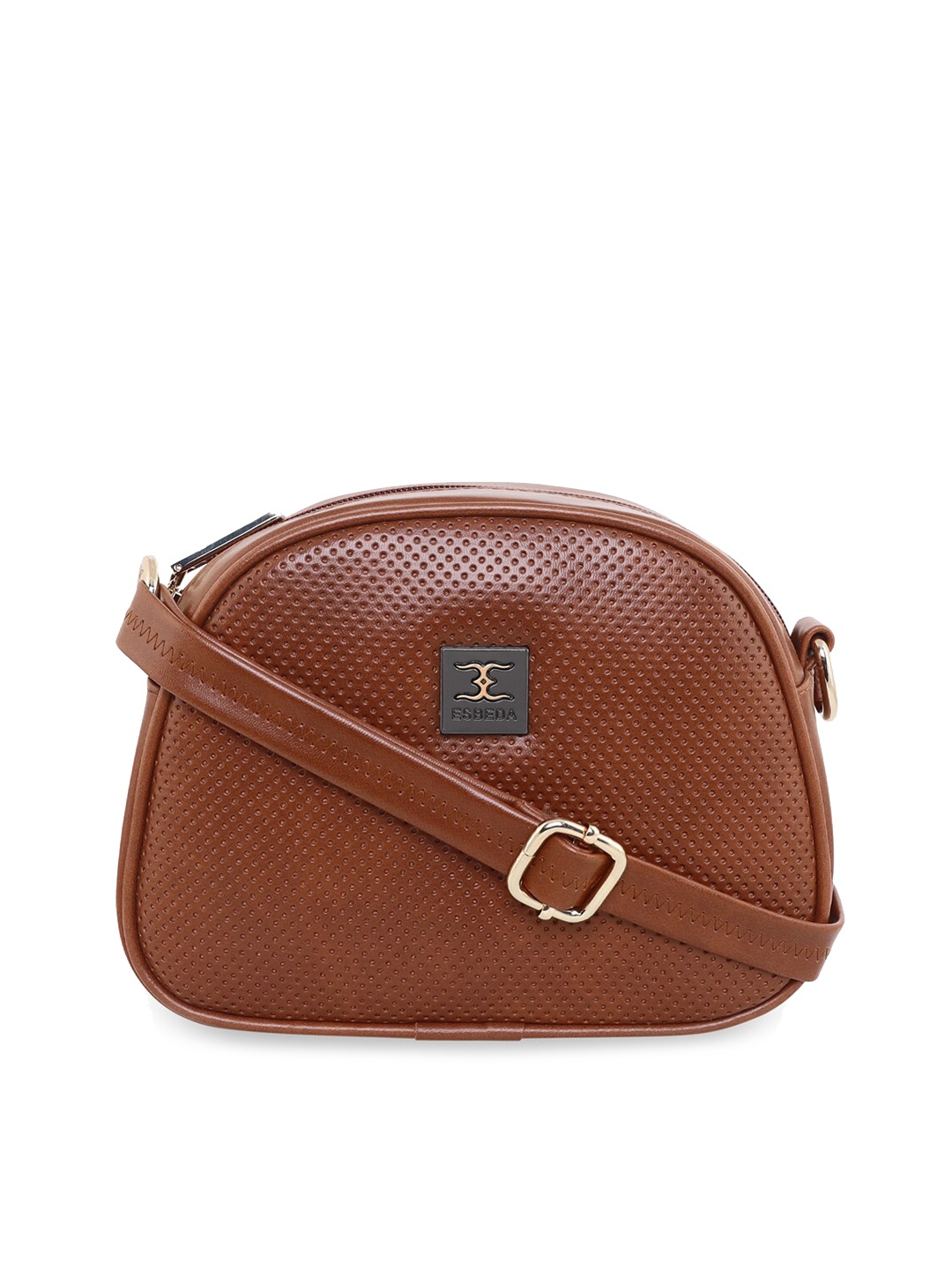 

ESBEDA Brown PU Structured Tiny Dots Sling Bag