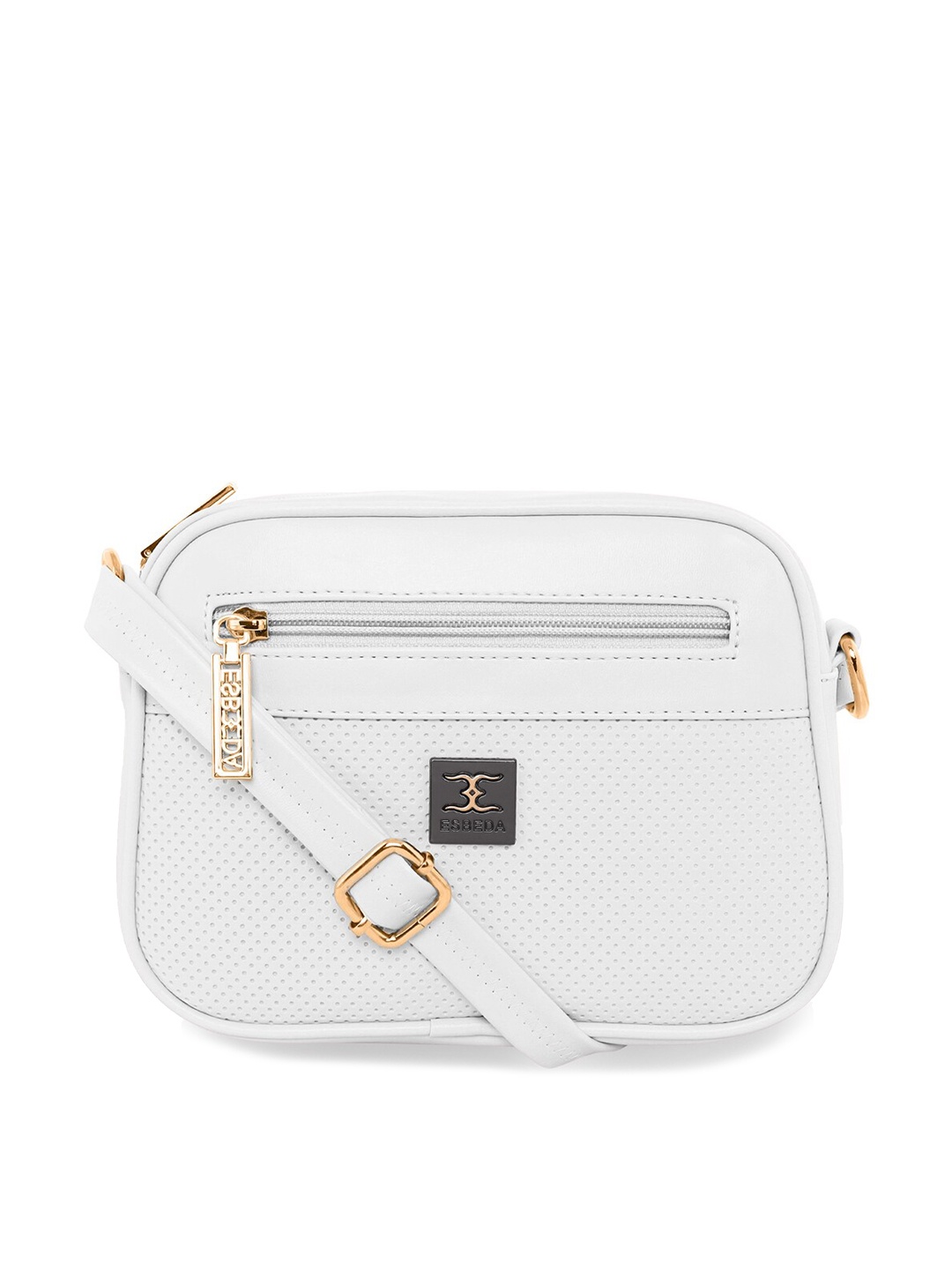 

ESBEDA White PU Structured Tiny Dots Sling Bag