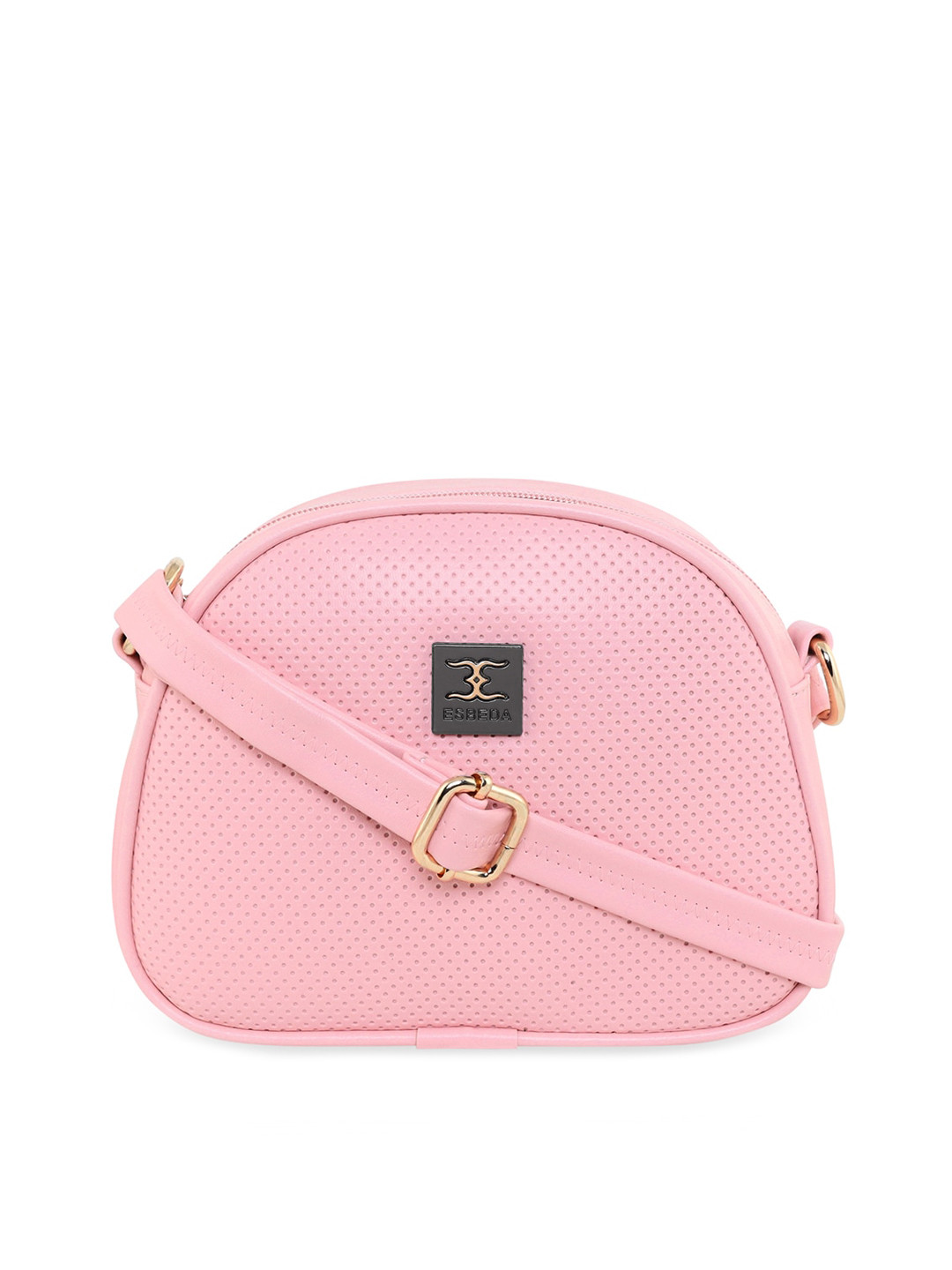 

ESBEDA Pink Quilted Tiny Dots Textured Sling Bag For Womens