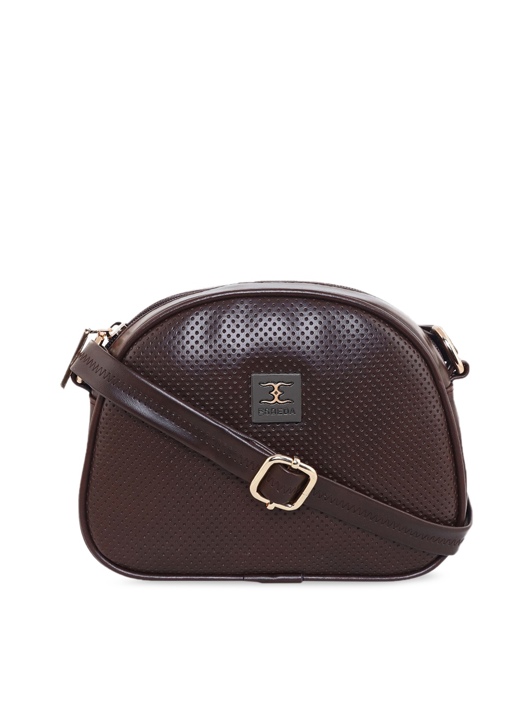 

ESBEDA PU Brown Color D shape Tiny Dots Sling Bag For Womens
