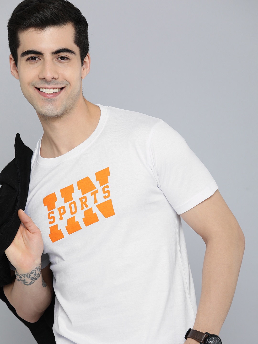 

HERE&NOW Men White Typography Printed T-shirt