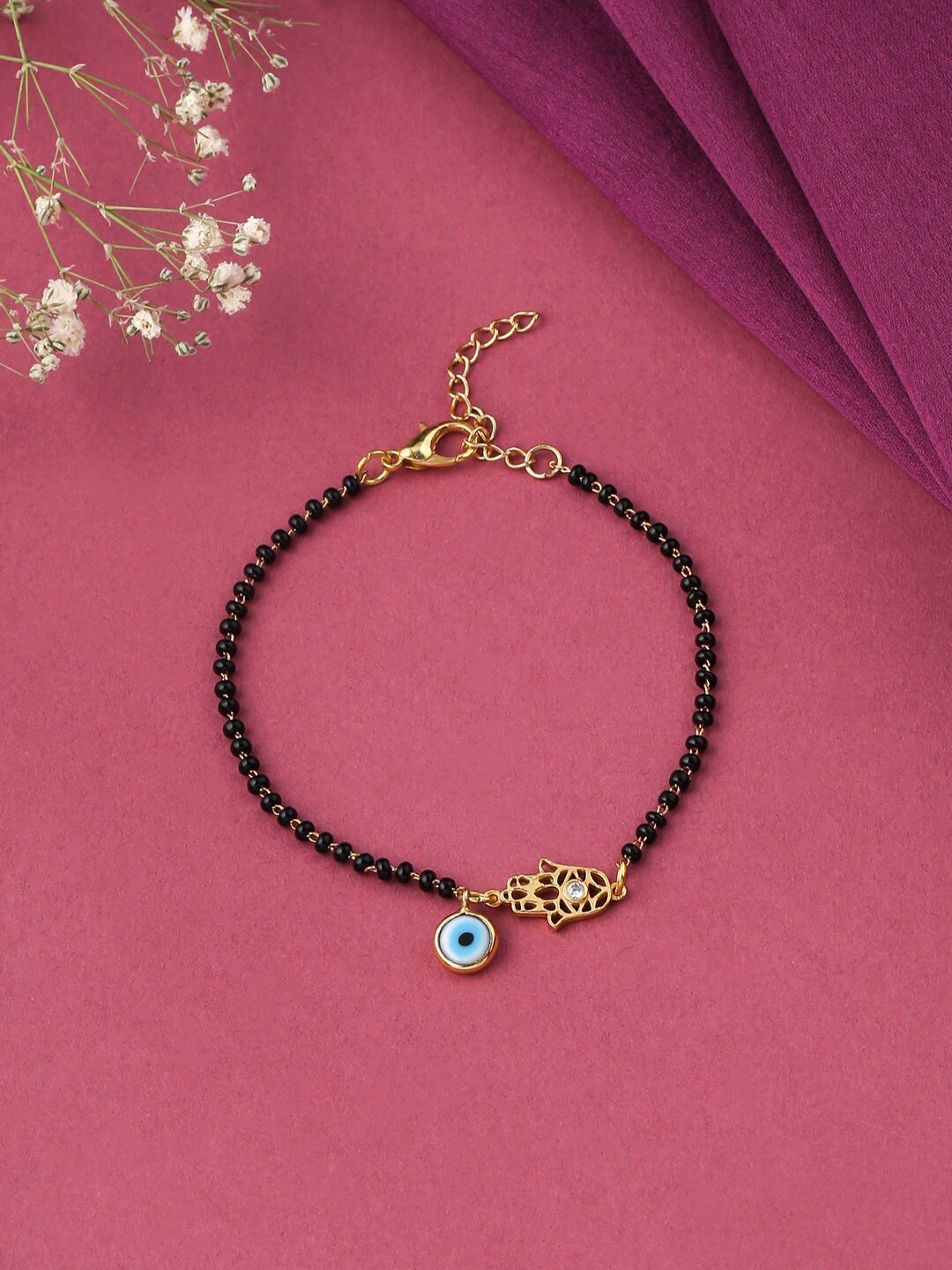 

kashwini Women Gold-Toned Brass Charm Bracelet