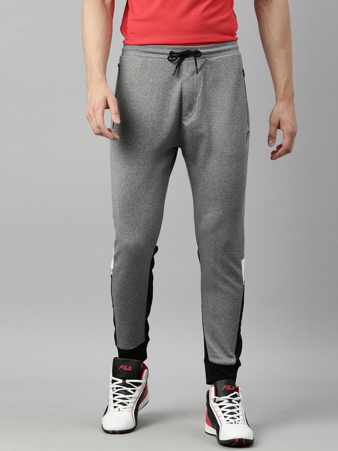 

Proline Active Men Grey & Black Solid Cotton Track Pants