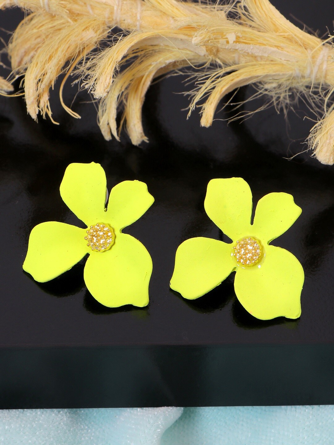 

Crunchy Fashion Yellow Contemporary Studs Earrings