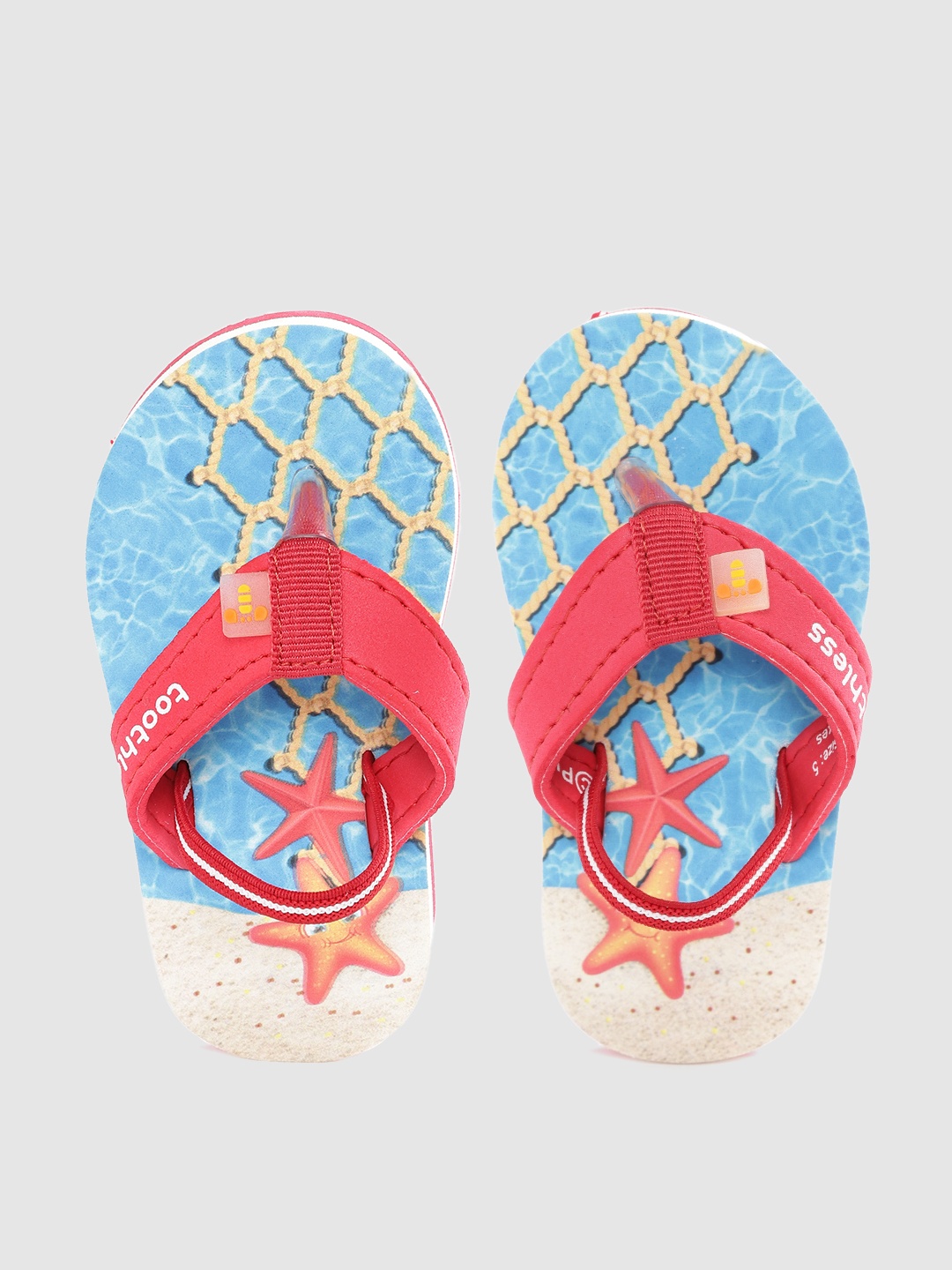 

toothless Kids Boys Blue & Red Printed Thong Flip-Flops