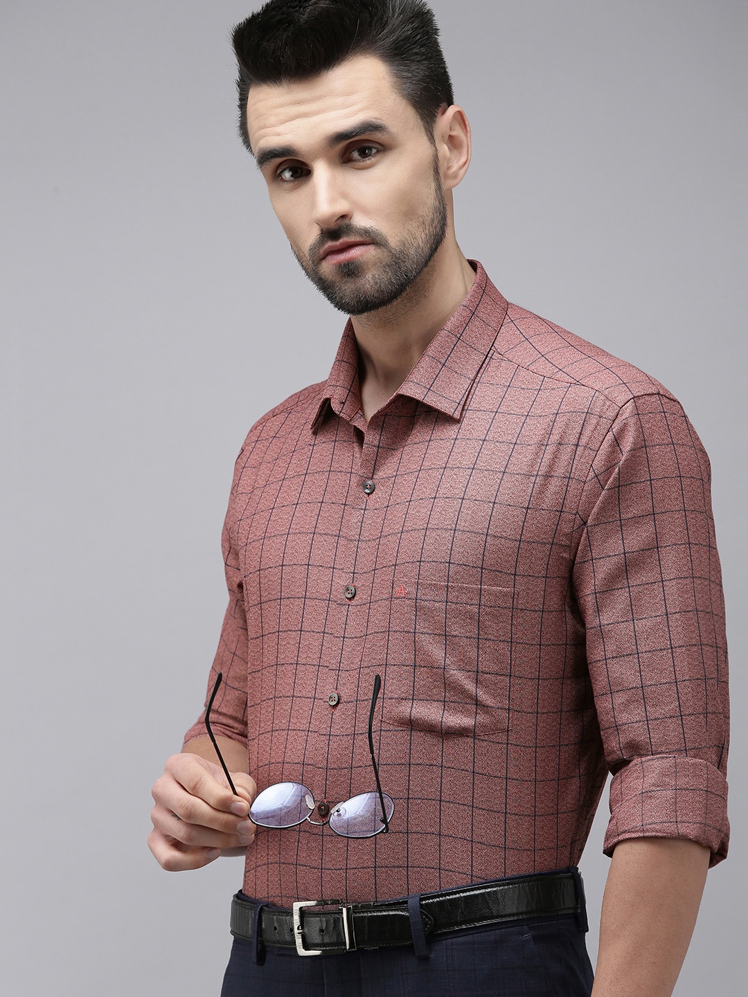 

Arrow Men Red Original Slim Fit Checked Pure Cotton Formal Shirt