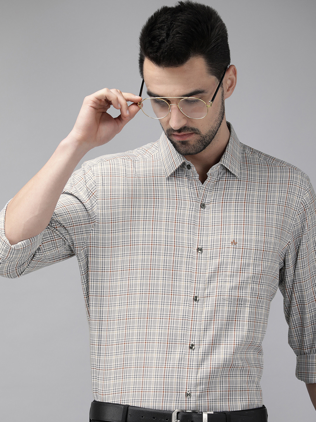 

Arrow Men Multicolour Original Tartan Checks Slim Fit Pure Cotton Formal Shirt, Blue