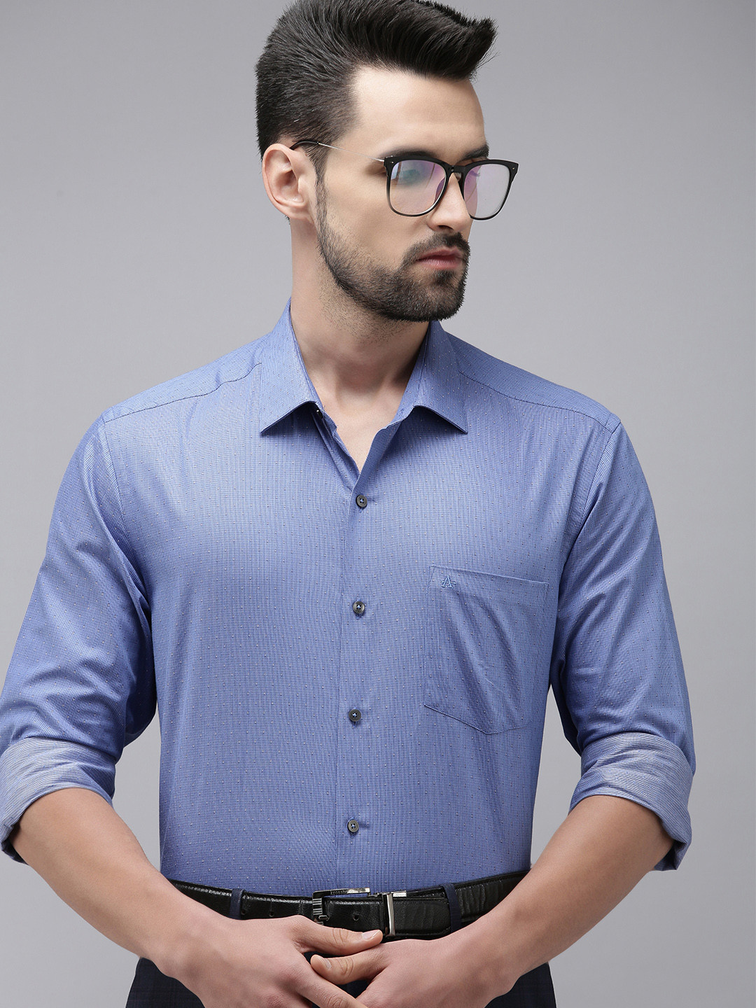 

Arrow Men Blue Original Slim Fit Checked Pure Cotton Formal Shirt
