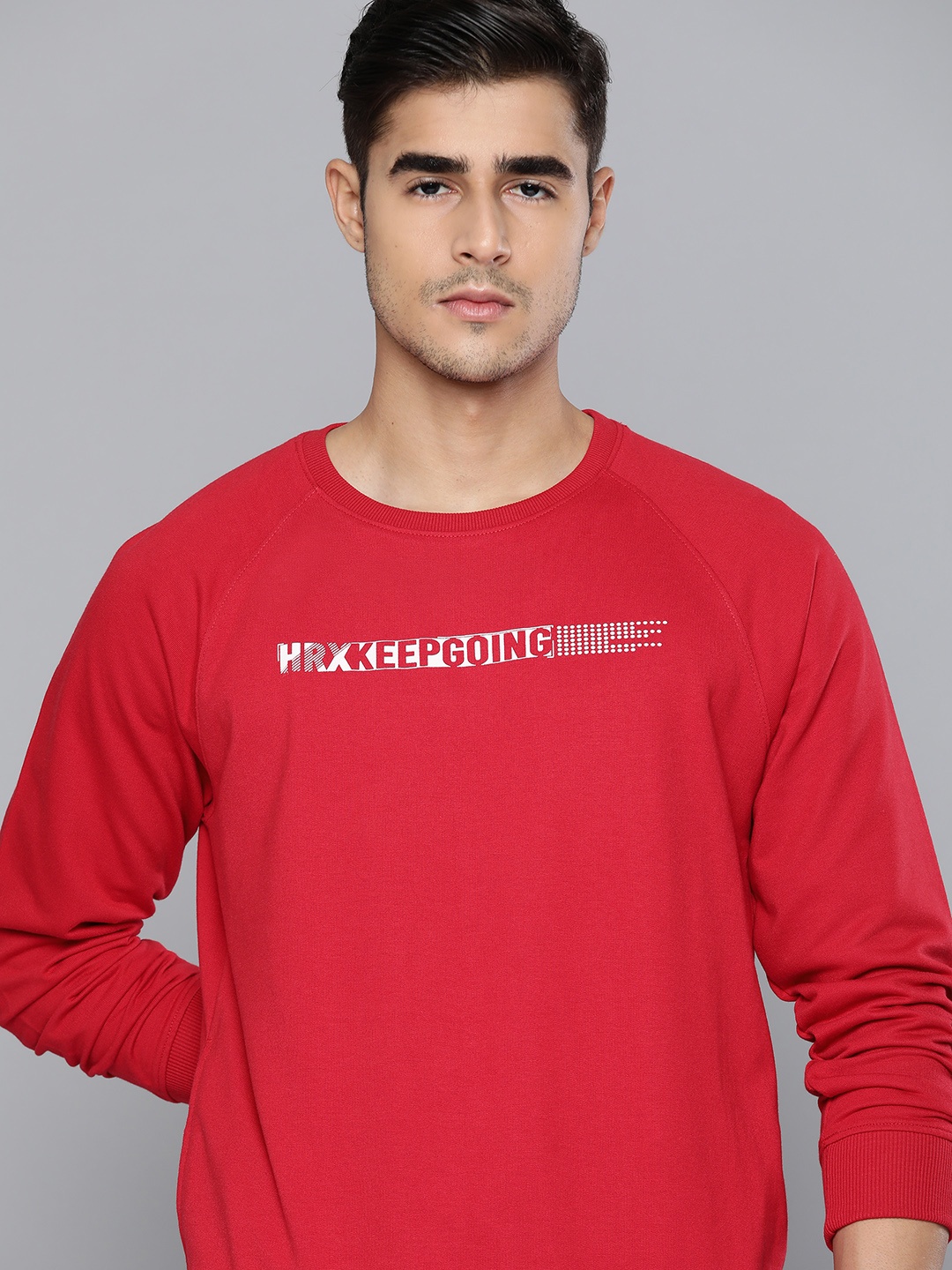 

HRX by Hrithik Roshan Men Red Printed Lifestyle Sweatshirt