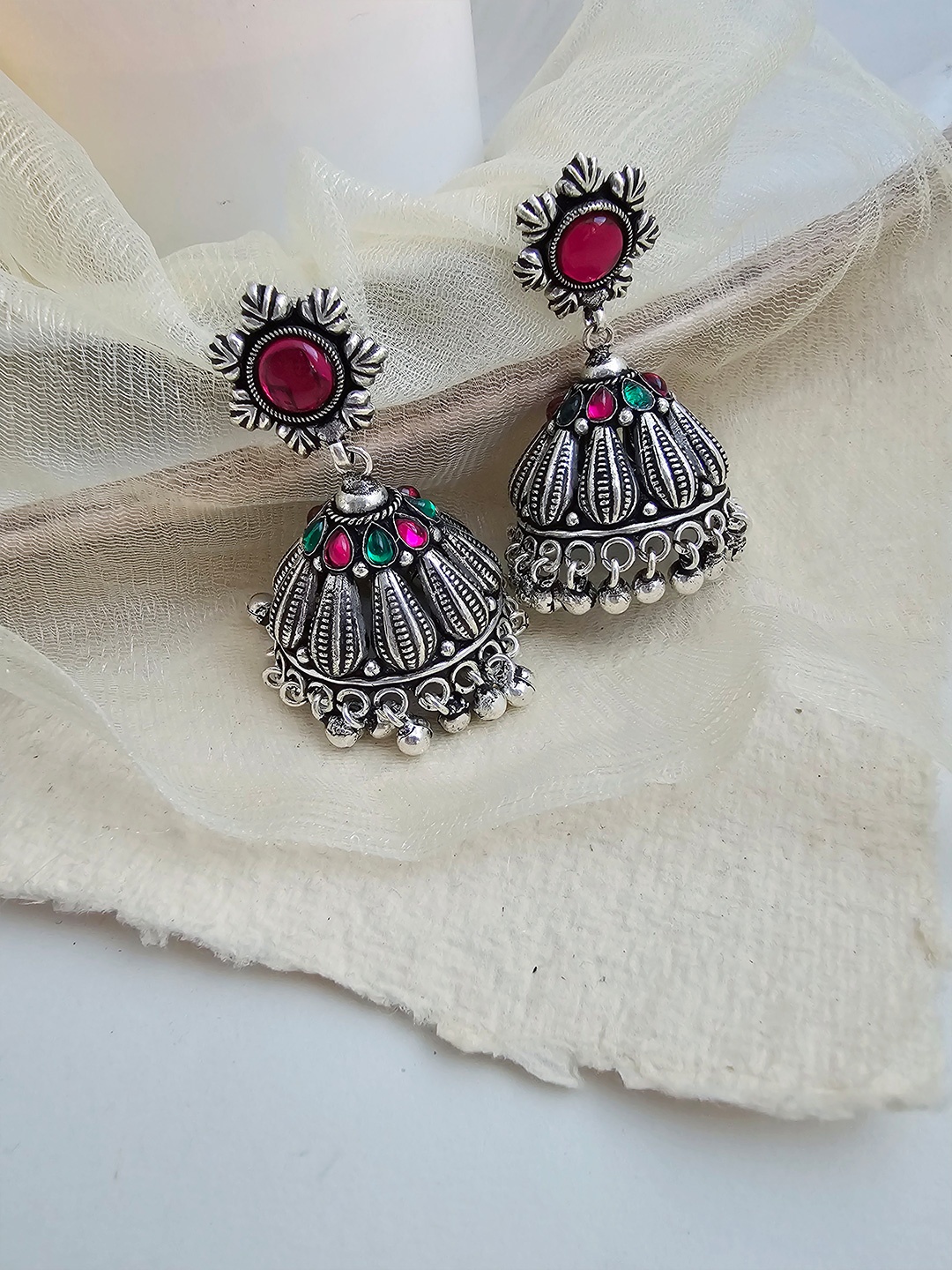 

Binnis Wardrobe Pink Contemporary Jhumkas Earrings