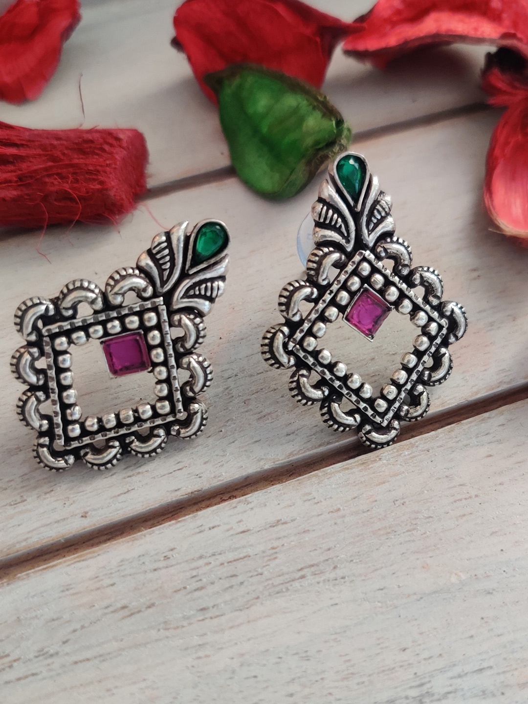 

Binnis Wardrobe Pink Contemporary Studs Earrings