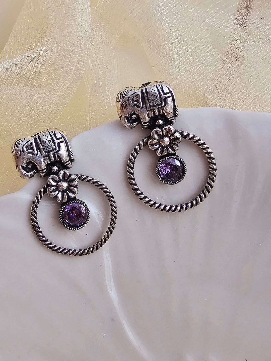 

Binnis Wardrobe Purple Contemporary Studs Earrings