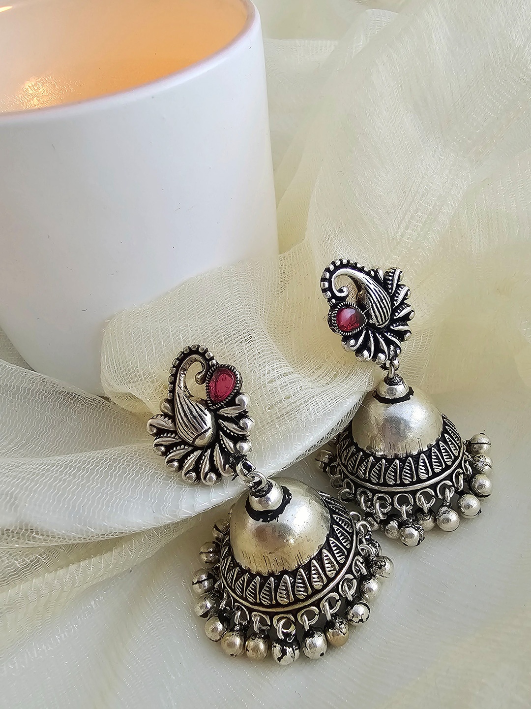 

Binnis Wardrobe Pink Contemporary Jhumkas Earrings