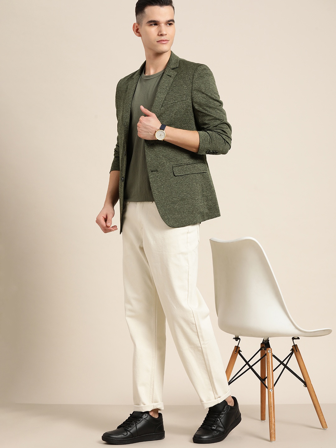 

INVICTUS Slim Fit Single Breasted Smart Casual Blazer, Olive